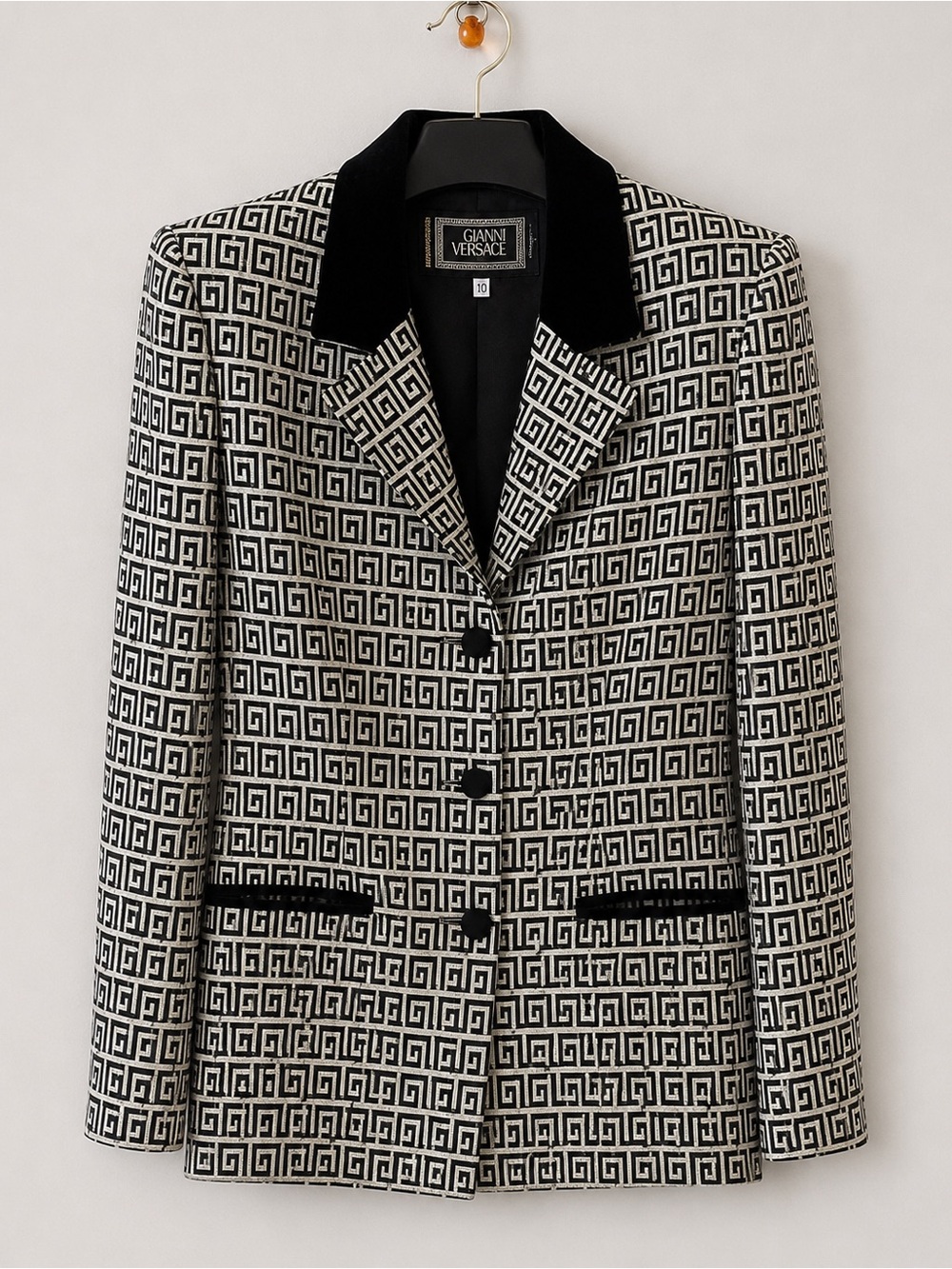 Arca Black & White Patterned Geometric Blazer